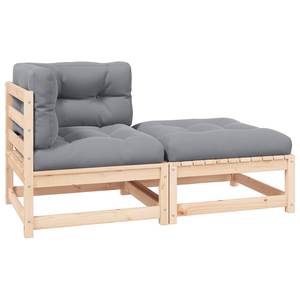 

vidaXL 2 Piece Patio Lounge Set with Cushions Solid Pinewood