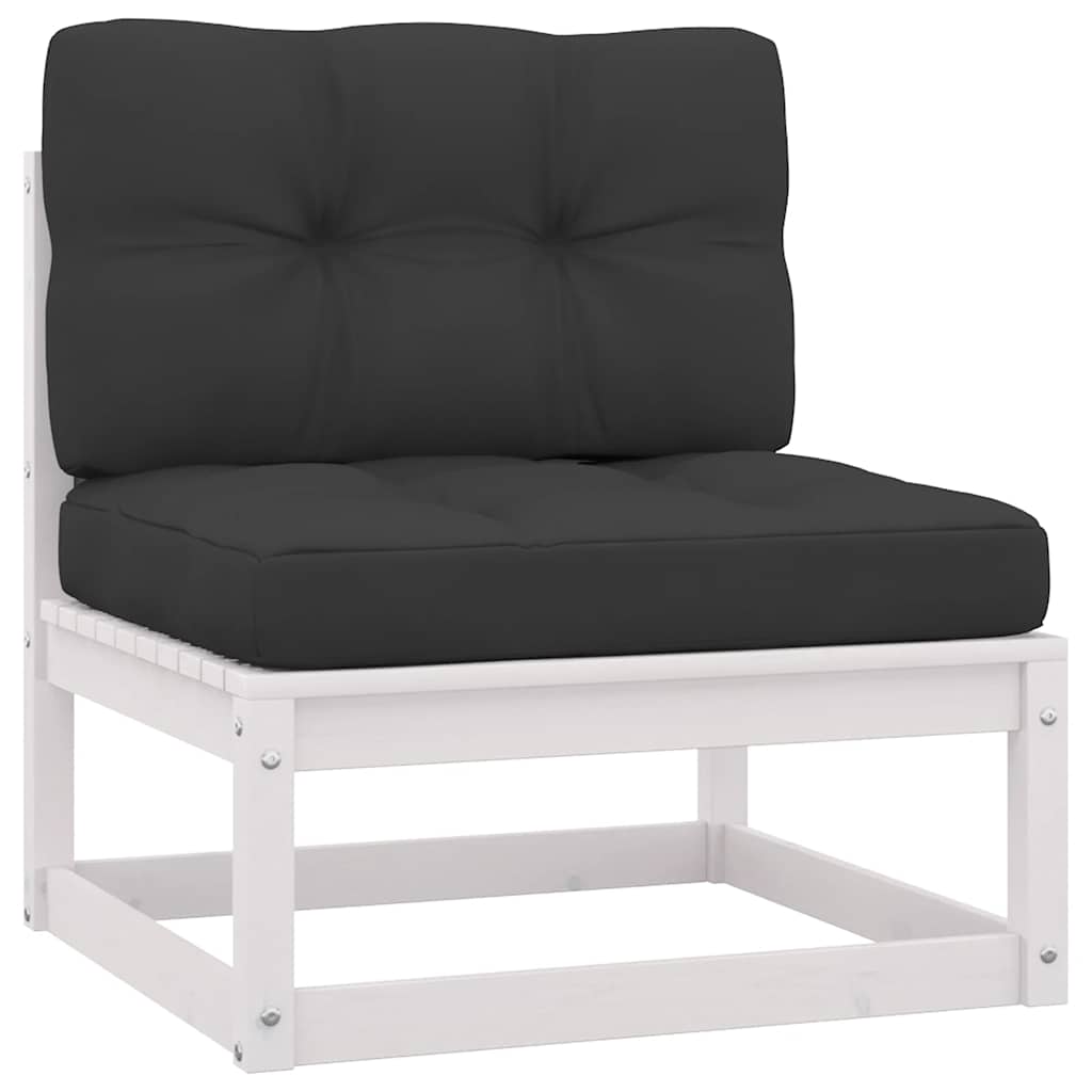 

vidaXL 2-delige Loungeset met kussens massief grenenhout wit