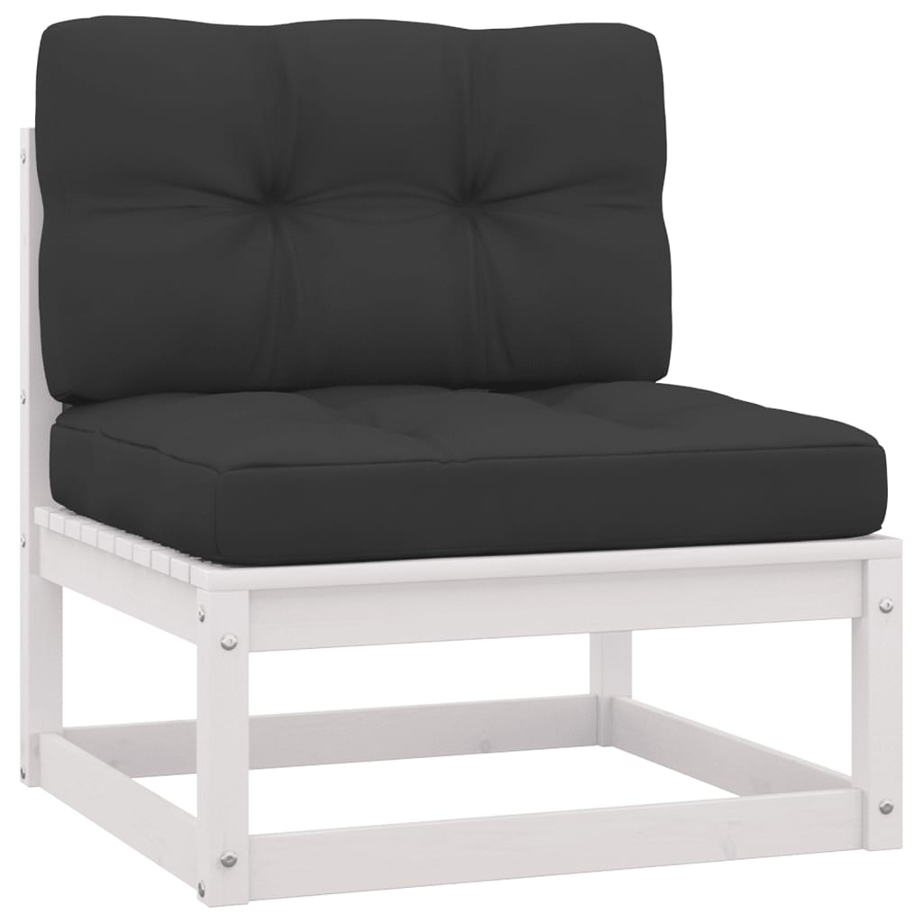 vidaXL 2-delige Loungeset met kussens massief grenenhout wit afbeelding