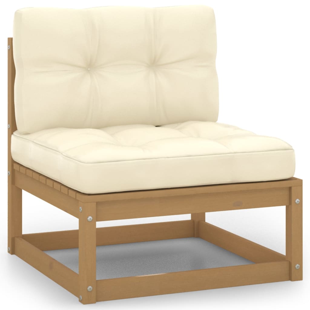 Thumbnail - vidaXL 2-tlg. Garten-Lounge-Set Kissen Honigbraun Massivholz Kiefer