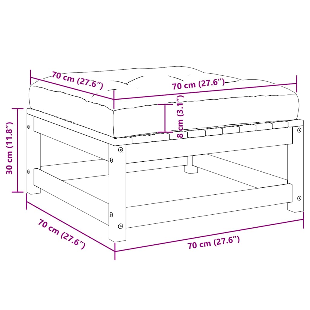 3-delige Loungeset met kussens massief grenenhout image 14