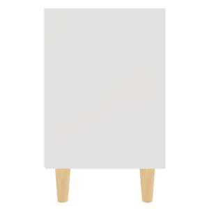 Noční stolky s dřevěnými nohami 2 ks bílé 40 x 30 x 50 cm - obrázek 5