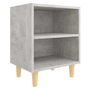 Noční stolky s nohami z masivu 2 ks betonově šedé 40x30x50 cm - obrázek 4