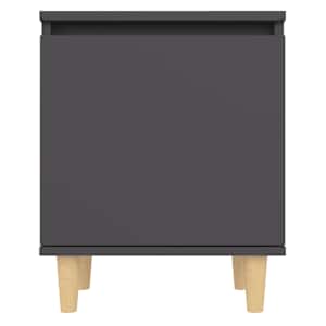 Noční stolky s dřevěnými nohami 2 ks šedé 40 x 30 x 50 cm - obrázek 7