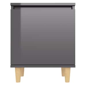 Noční stolky dřevěné nohy 2 ks šedé vysoký lesk 40x30x50 cm - obrázek 7