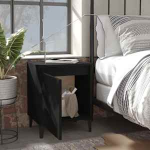 vidaXL Bed Cabinet with Metal Legs Black 40x30x50 cm