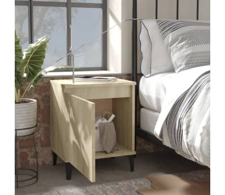 vidaXL Κομοδίνα Sonoma Δρυς 40 x 30 x 50 εκ. με Μεταλλικά Πόδια