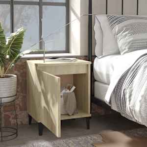 vidaXL Κομοδίνα Sonoma Δρυς 40 x 30 x 50 εκ. με Μεταλλικά Πόδια