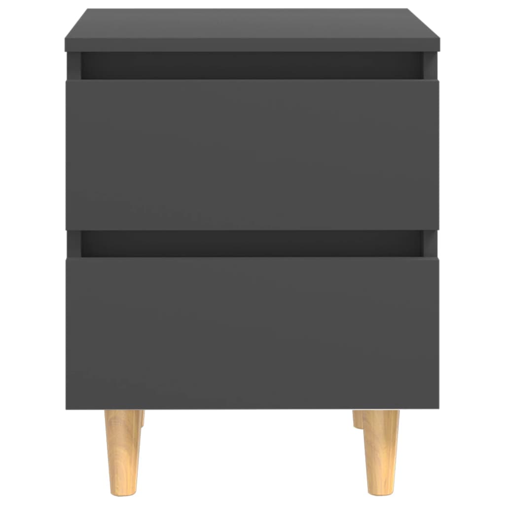 vidaXL Nattbord med heltre furuben grå 40x35x50 cm