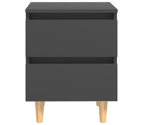 vidaXL Nattbord med heltre furuben grå 40x35x50 cm