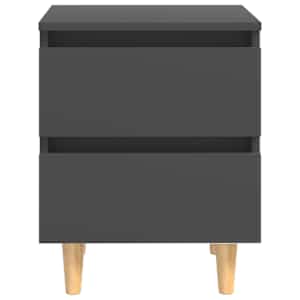 vidaXL Nattbord med heltre furuben gr&aring; 40x35x50 cm