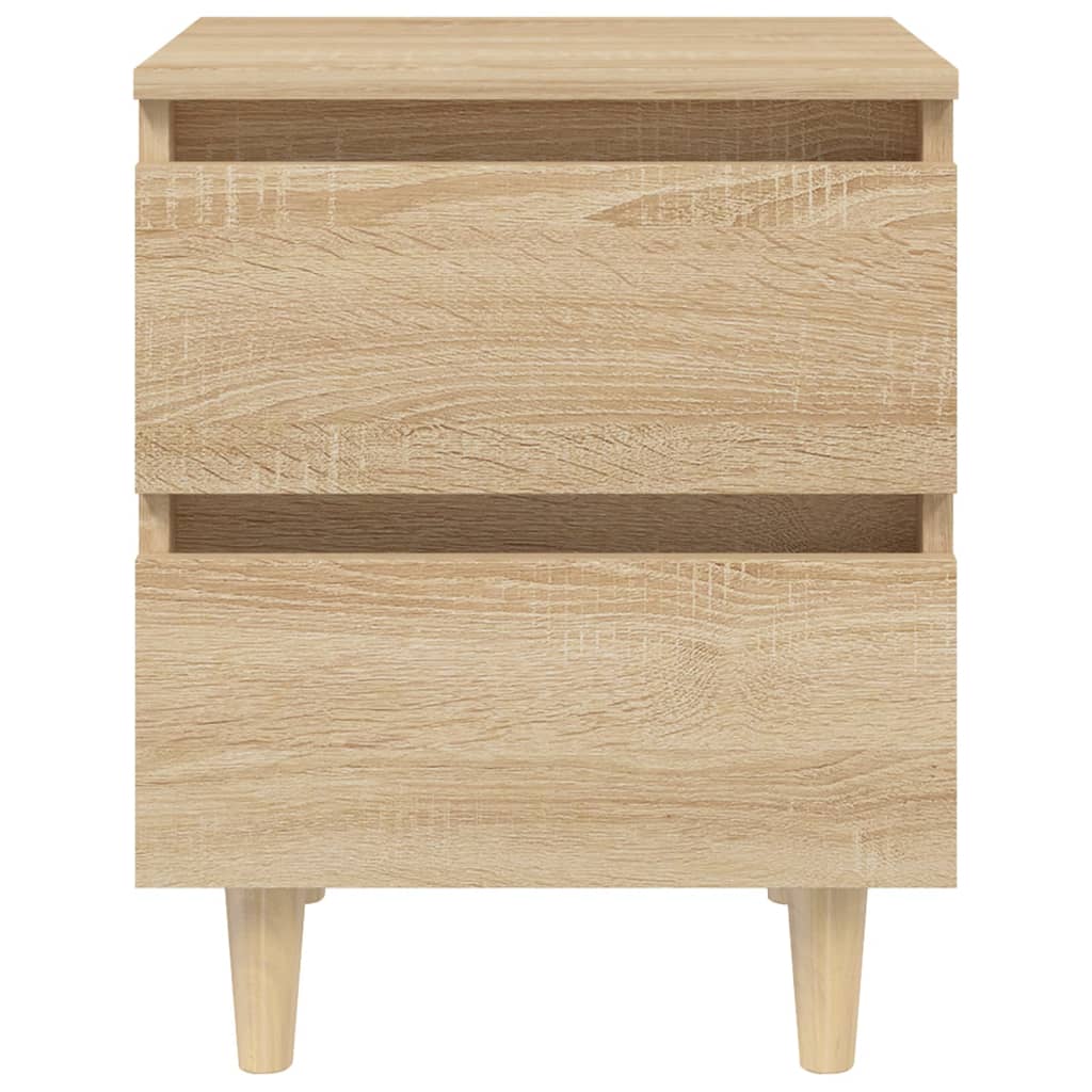 

vidaXL Nachtkastje met houten poten 40x35x50 cm sonoma eikenkleurig