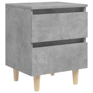 Noční stolky s nohami z borovice 2 ks betonově šedé 40x35x50 cm - obrázek 3