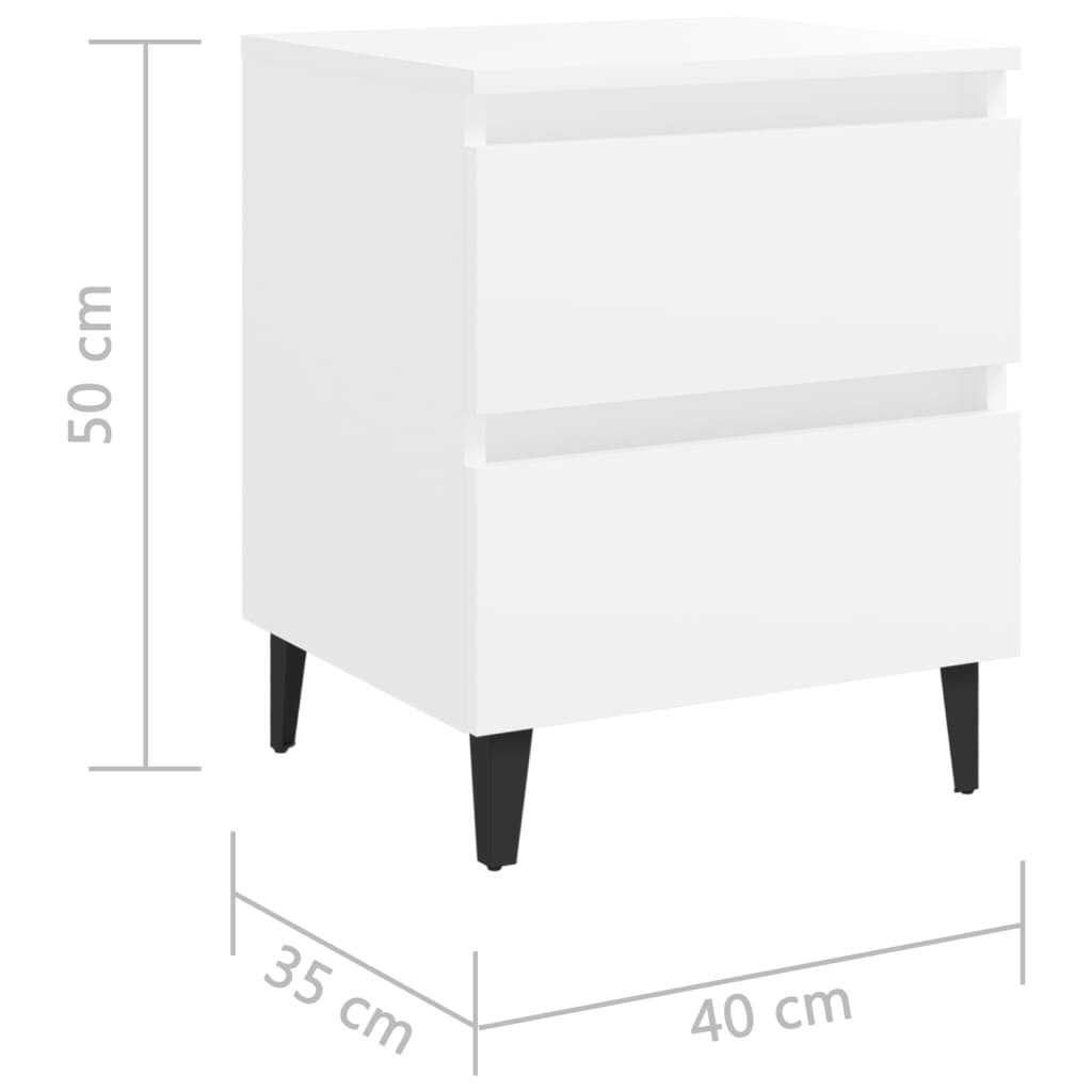 Nachttisch Weiß 40x35x50 cm Spanplatte