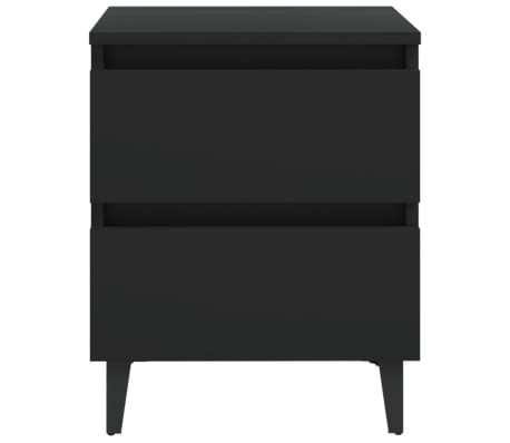 vidaXL Table de chevet noir 40x35x50 cm bois d'ing&eacute;nierie