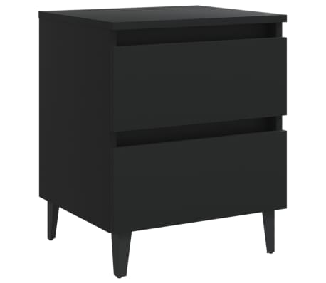 vidaXL Tables de chevet 2 pcs noir 40x35x50 cm bois d'ing&eacute;nierie