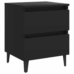 vidaXL Tables de chevet 2 pcs noir 40x35x50 cm bois d'ing&eacute;nierie