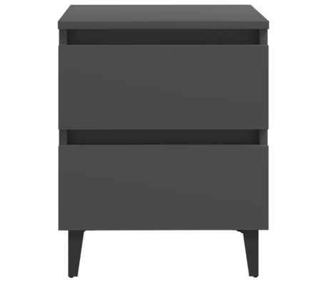 vidaXL Bed Cabinet Grey 40x35x50 cm Engineered Wood