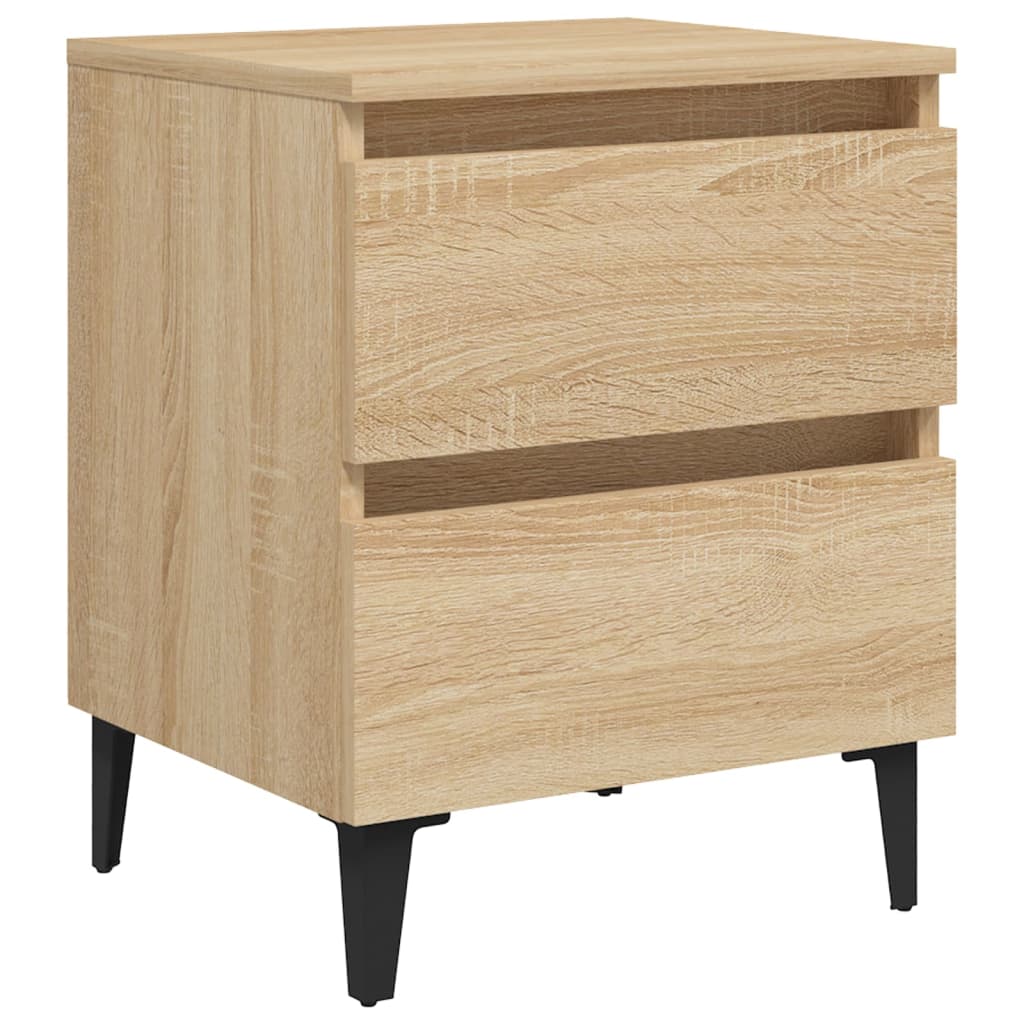 vidaXL Nachtkastjes 2 st 40x35x50 cm bewerkt hout sonoma eikenkleurig afbeelding