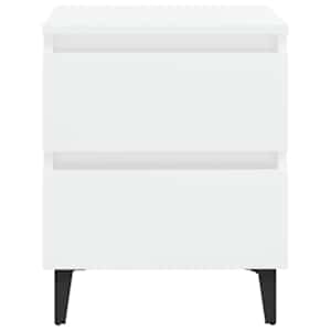 vidaXL Nattbord h&oslash;yglans hvit 40x35x50 cm konstruert tre