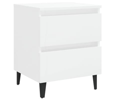 vidaXL Nattbord 2 stk høyglans hvit 40x35x50 cm konstruert tre