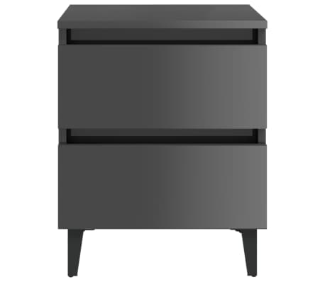 vidaXL Nattbord h&oslash;yglans gr&aring; 40x35x50 cm konstruert tre