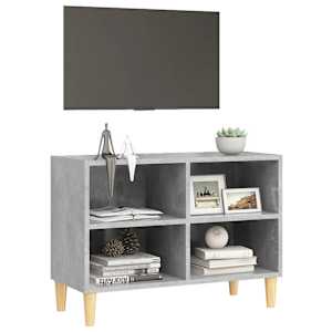 TV stolek nohy z masivního dřeva betonově šedý 69,5x30x50 cm - obrázek 3