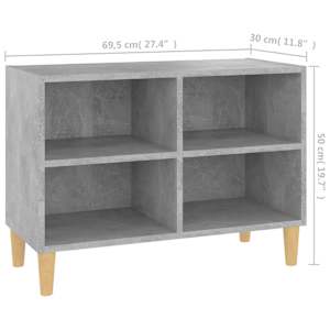 TV stolek nohy z masivního dřeva betonově šedý 69,5x30x50 cm - obrázek 6