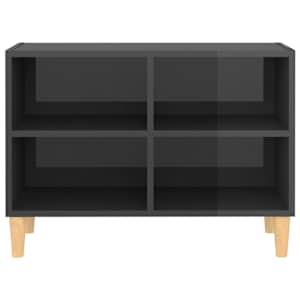 TV stolek nohy z masivního dřeva šedý vysoký lesk 69,5x30x50 cm - obrázek 4