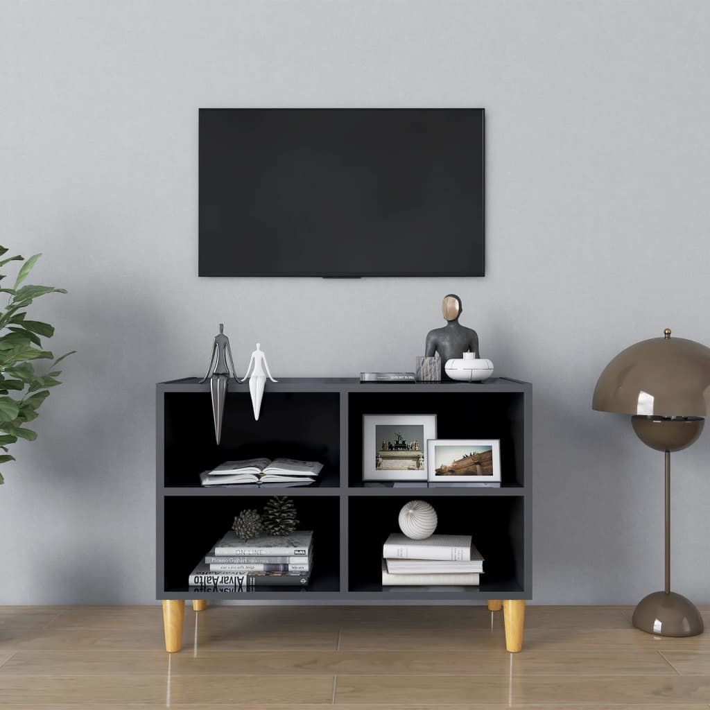 TV-Schrank mit Metallbeinen Schwarz 69,5x30x50cm