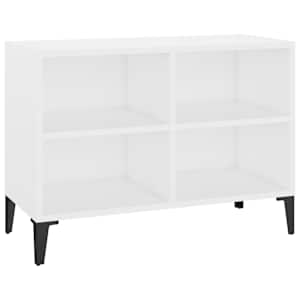 TV stolek s kovovými nohami bílý 69,5 x 30 x 50 cm - obrázek 2