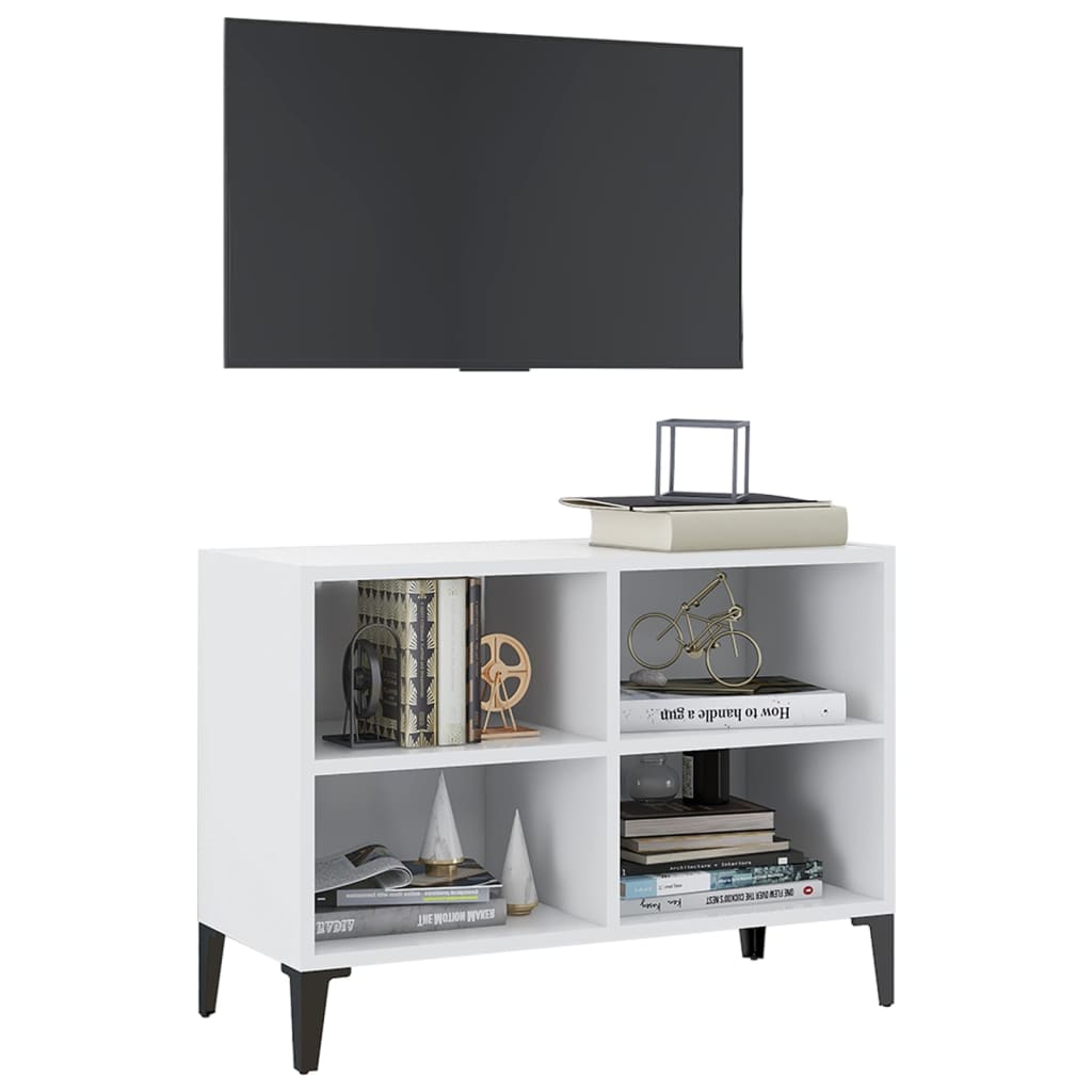 

vidaXL Tv-meubel met metalen poten 69,5x30x50 cm wit