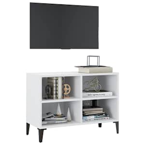 TV stolek s kovovými nohami bílý 69,5 x 30 x 50 cm - obrázek 3