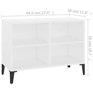 TV stolek s kovovými nohami bílý 69,5 x 30 x 50 cm - obrázek 6