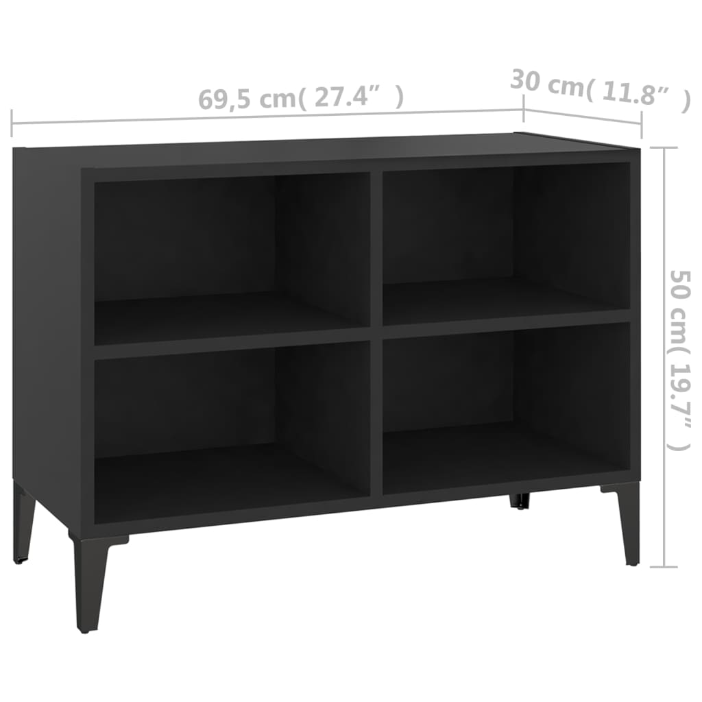 Meuble TV avec pieds en métal Noir 69,5x30x50 cm | meublestv.fr 7