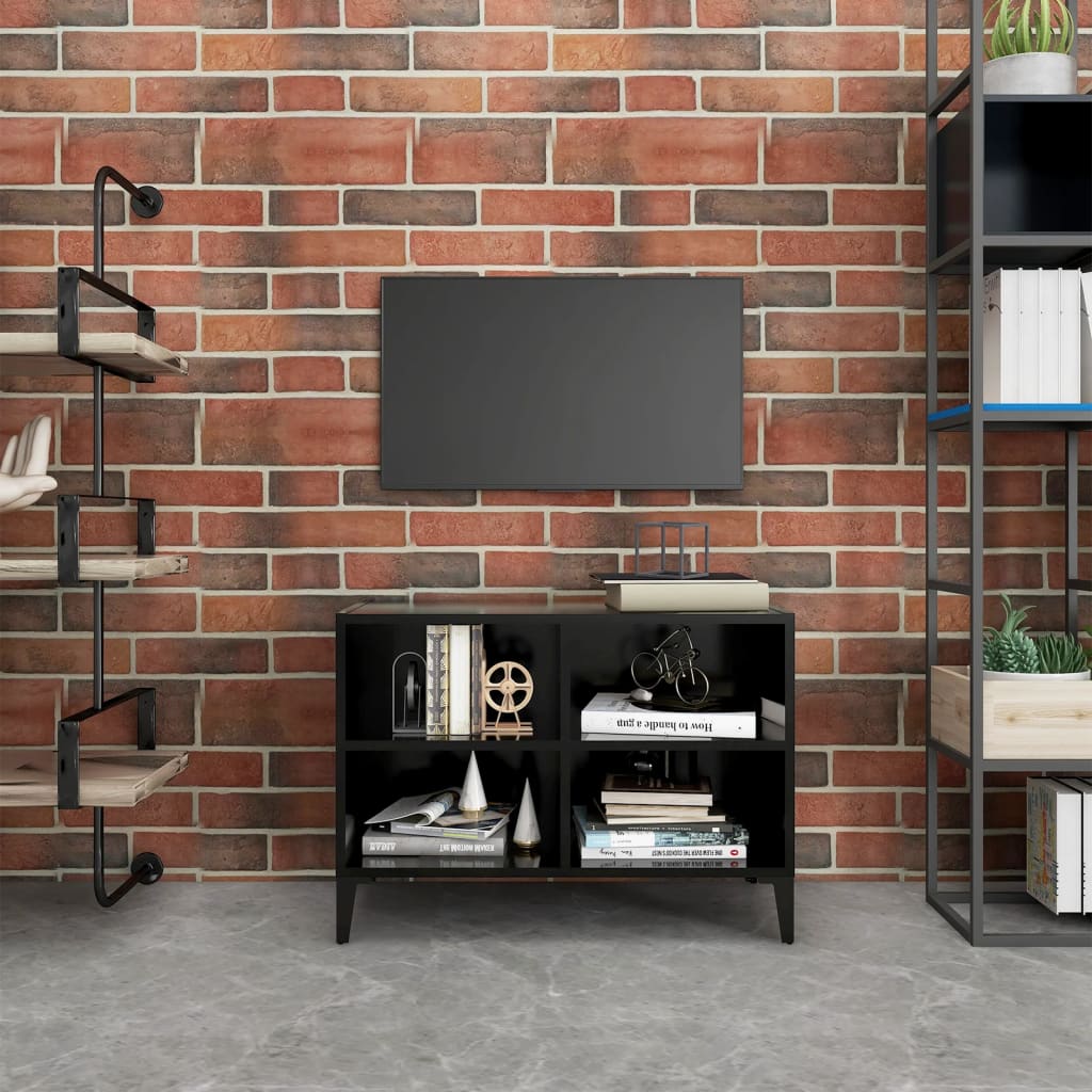 Meuble TV avec pieds en métal Noir 69,5x30x50 cm | meublestv.fr 2