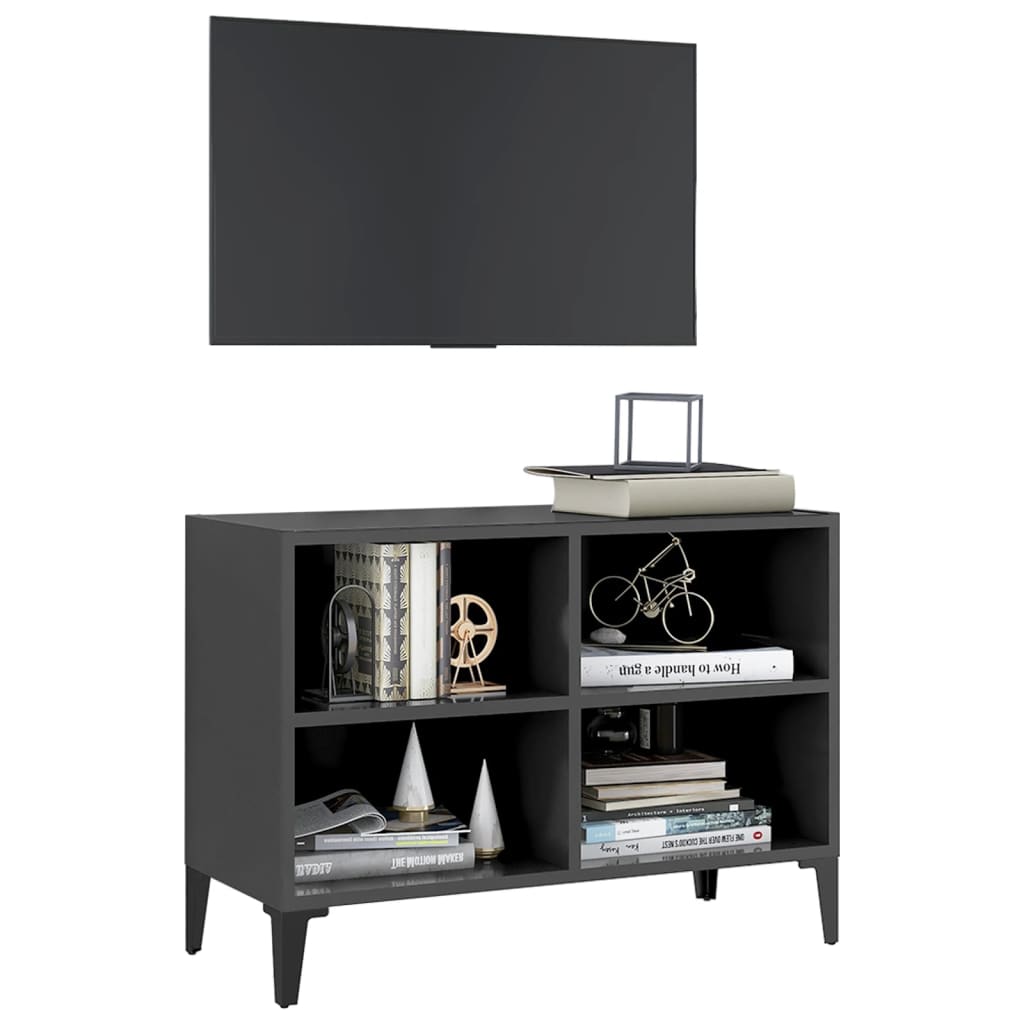 

vidaXL Tv-meubel met metalen poten 69,5x30x50 cm grijs
