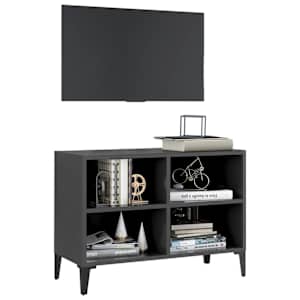 vidaXL TV spintelė su metalinėmis kojelėmis, pilka, 69,5x30x50cm