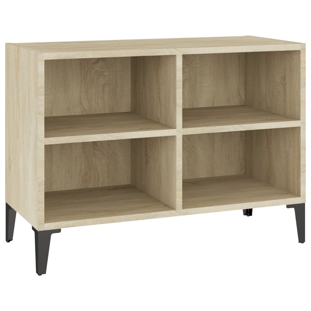 vidaXL TV stolek s kovovými nohami dub sonoma 69,5 x 30 x 50 cm
