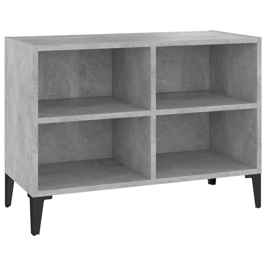 vidaXL TV stolek s kovovými nohami betonově šedý 69,5 x 30 x 50 cm