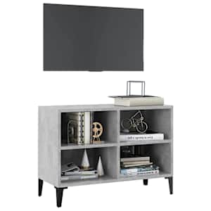 TV stolek s kovovými nohami betonově šedý 69,5 x 30 x 50 cm - obrázek 3