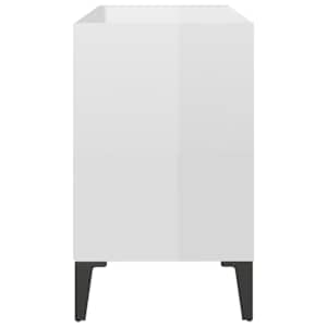 TV stolek s kovovými nohami bílý vysoký lesk 69,5 x 30 x 50 cm - obrázek 5