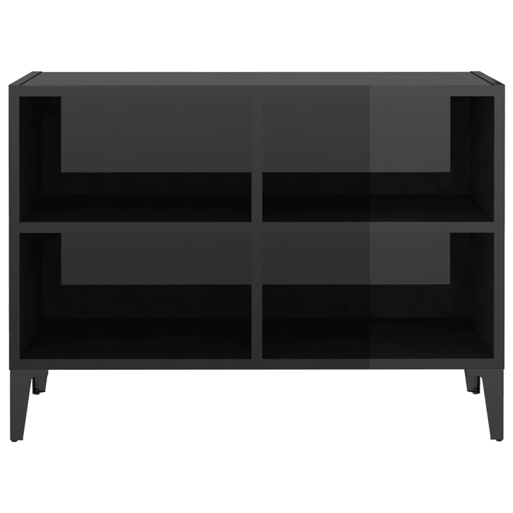 Meuble TV avec pieds en métal Noir brillant 69,5x30x50 cm | meublestv.fr 5