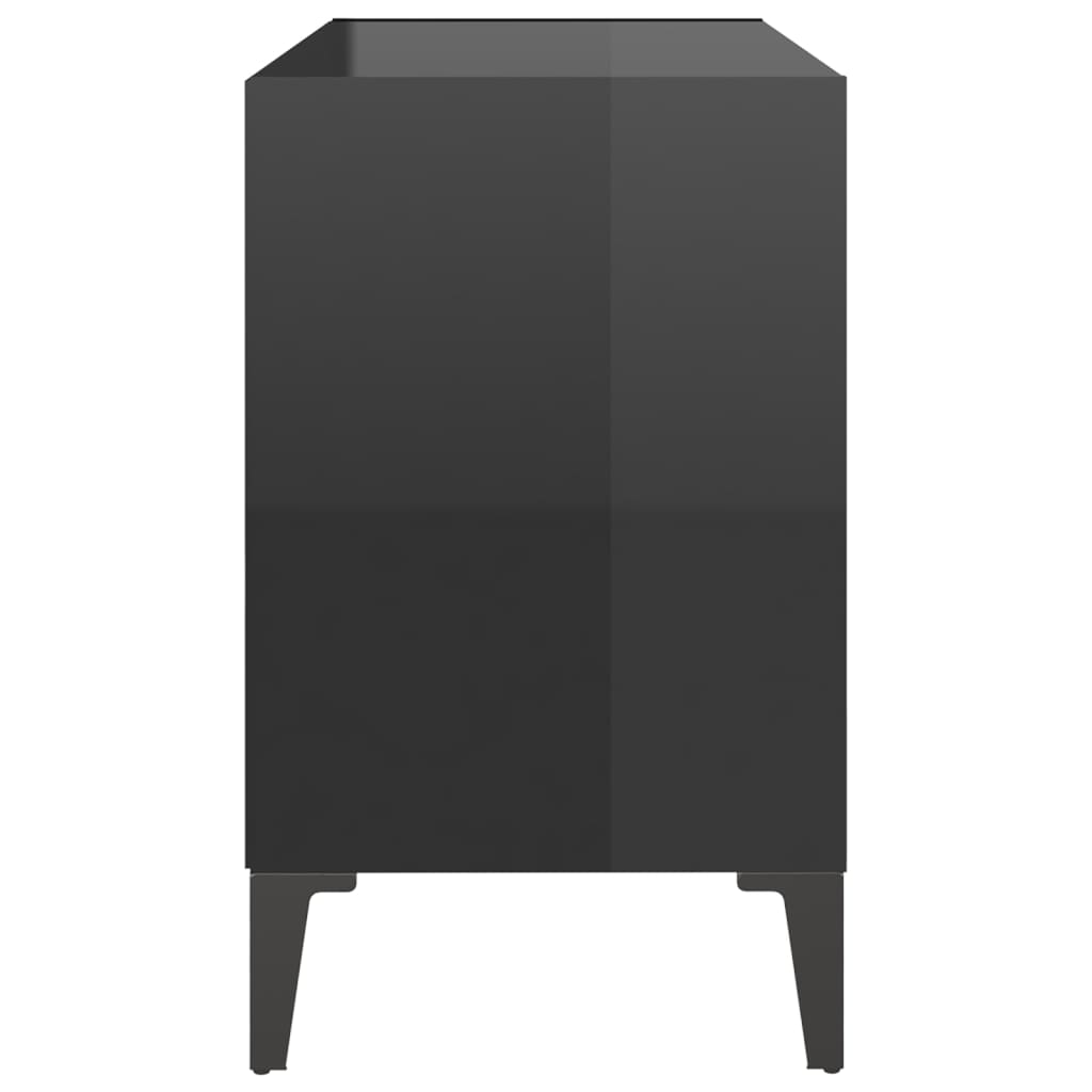 Meuble TV avec pieds en métal Noir brillant 69,5x30x50 cm | meublestv.fr 6