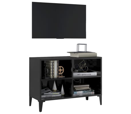 vidaXL TV spintelė su metalinėmis kojelėmis, juoda, 69,5x30x50cm