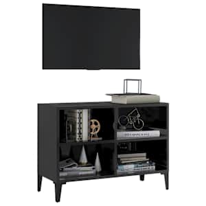 vidaXL TV spintelė su metalinėmis kojelėmis, juoda, 69,5x30x50cm