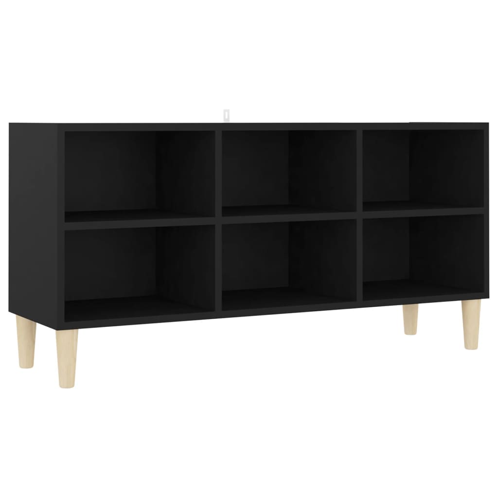 

vidaXL TV Cabinet with Solid Wood Legs Black 40.7"x11.8"x19.7"
