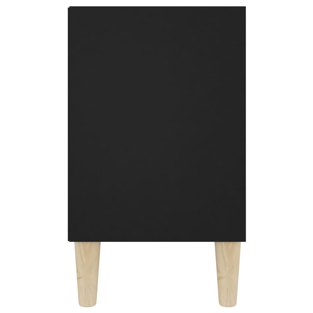 Meuble TV avec pieds en bois massif Noir 103,5x30x50 cm | meublestv.fr 6