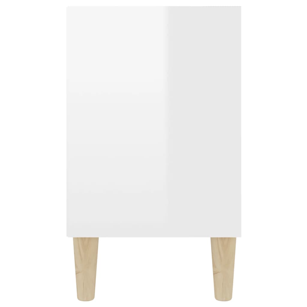 Meuble TV avec pieds en bois Blanc brillant 103,5x30x50 cm | meublestv.fr 6