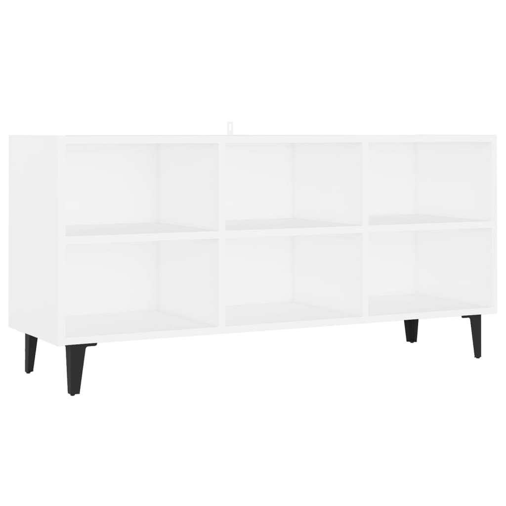 vidaXL TV stolek s kovovými nohami bílý 103,5 x 30 x 50 cm